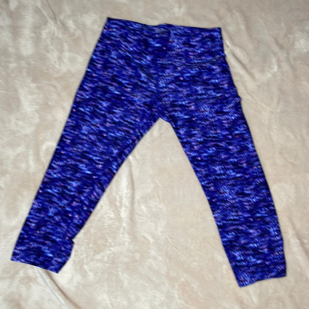 Calvin Klein Performance | Active Stretch Leggings w/ Ruching | Blue | Medium